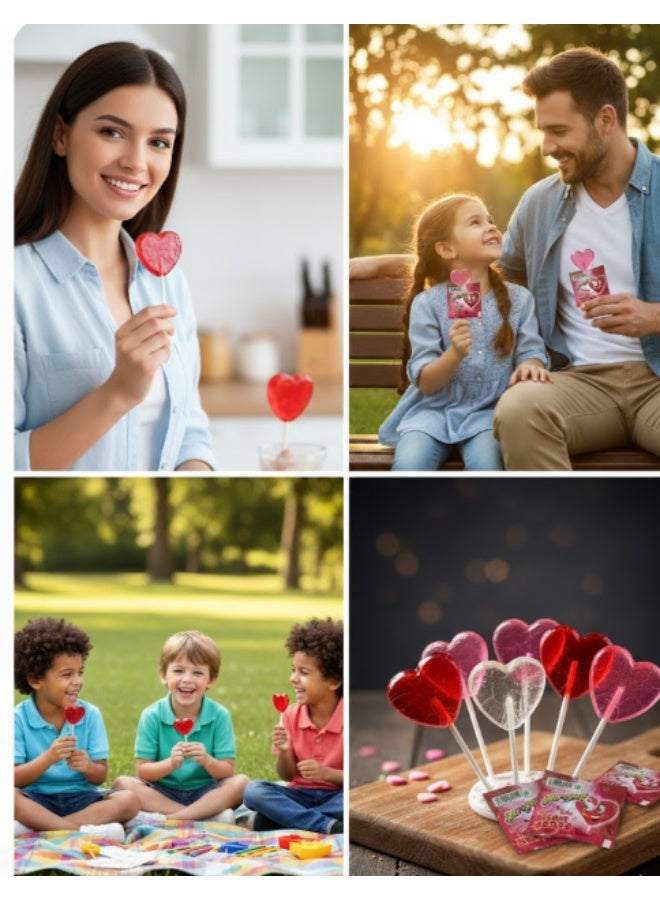 Borgat Heart-Shaped Lollipop Valentine's Day Candy, Classic Sweet Flavours, Pack of 15 - Image 5
